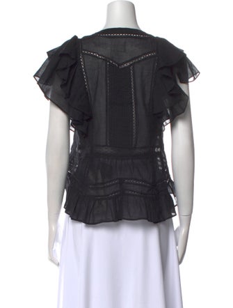 Étoile Isabel Marant Square Neckline Short Sleeve Top