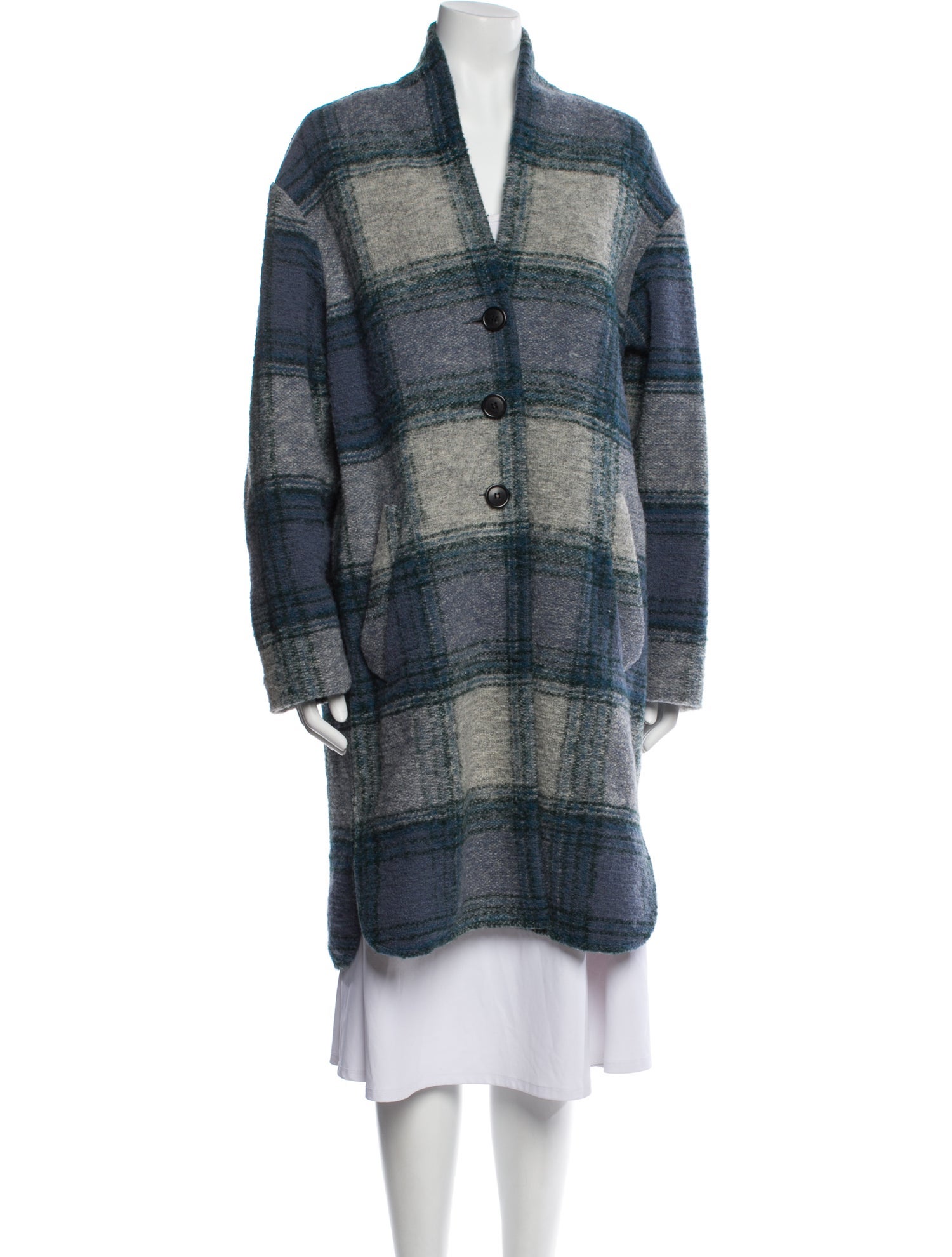 Étoile Isabel Marant Wool Plaid Print Coat