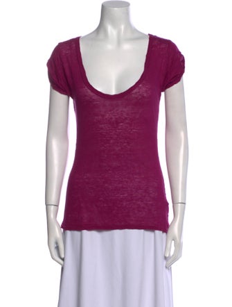 Étoile Isabel Marant Linen Scoop Neck T-Shirt