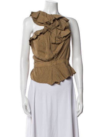 Étoile Isabel Marant Linen One-Shoulder Top