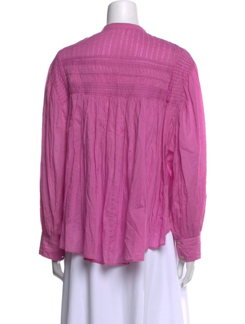 Étoile Isabel Marant Mock Neck Long Sleeve Button-Up Top