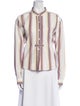 Étoile Isabel Marant Striped Mock Neck Button-Up Top