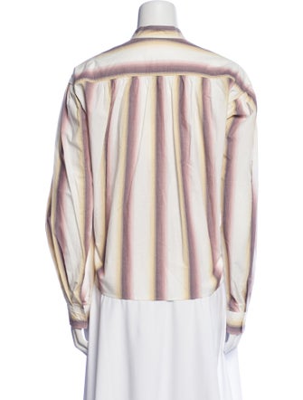 Étoile Isabel Marant Striped Mock Neck Button-Up Top