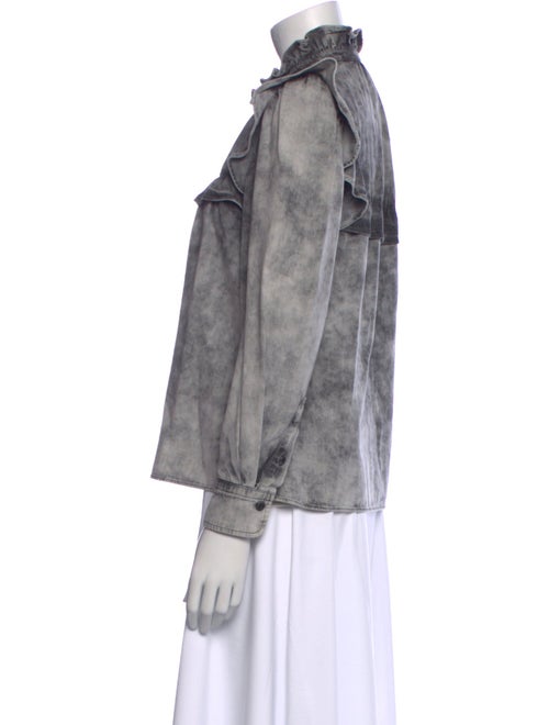 Étoile Isabel Marant Printed Mock Neck Button-Up Top