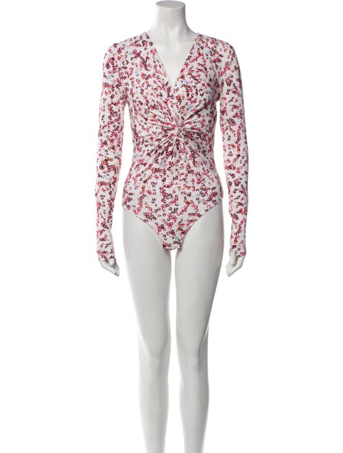 Étoile Isabel Marant Floral Print V-Neck Bodysuit