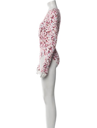 Étoile Isabel Marant Floral Print V-Neck Bodysuit