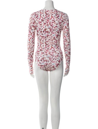 Étoile Isabel Marant Floral Print V-Neck Bodysuit