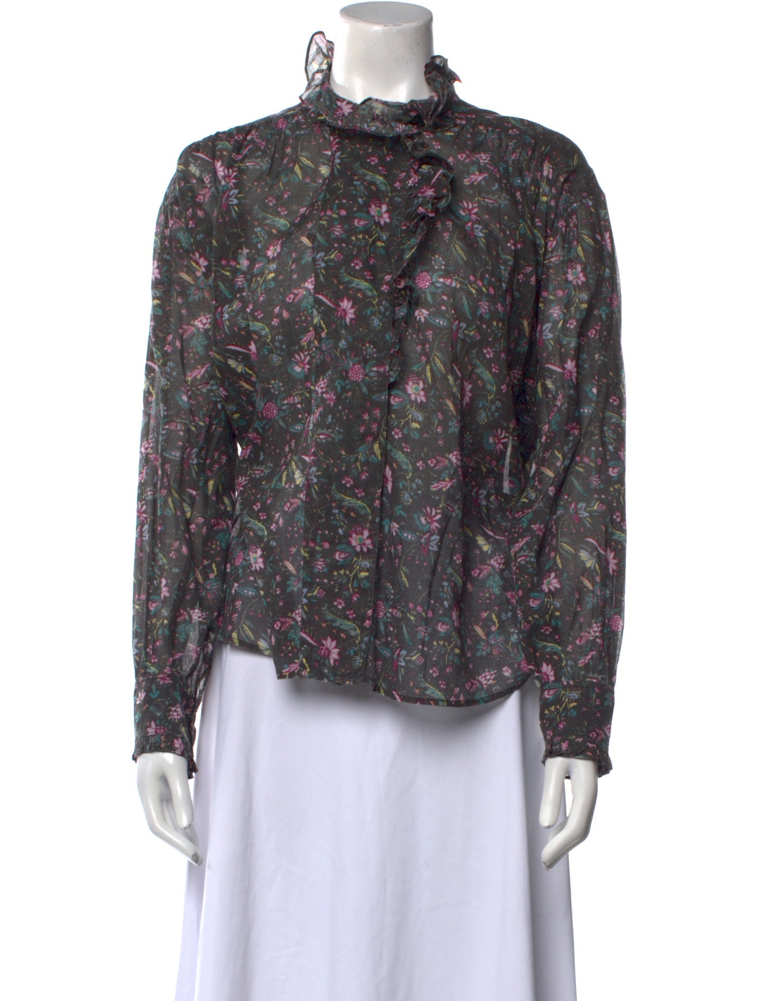 Étoile Isabel Marant Floral Print Mock Neck Blouse