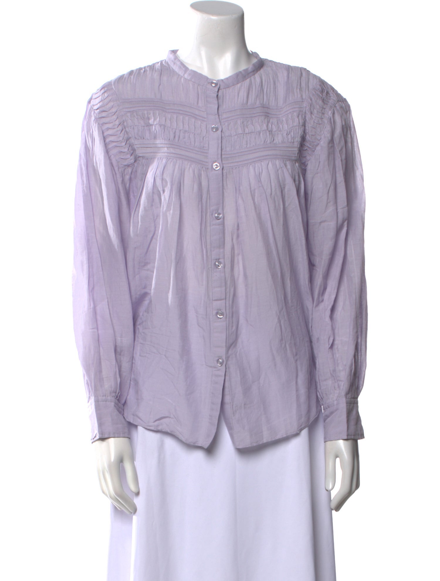 Étoile Isabel Marant Mock Neck Long Sleeve Button-Up Top