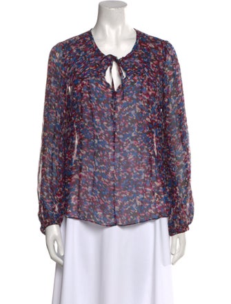 Étoile Isabel Marant Printed Tie Neck Blouse