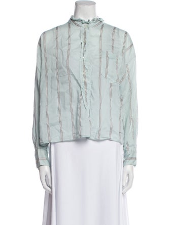 Étoile Isabel Marant Striped Mock Neck Blouse