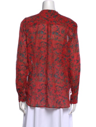 Étoile Isabel Marant Floral Print Mock Neck Blouse