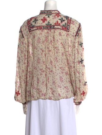 Étoile Isabel Marant Floral Print Mock Neck Blouse