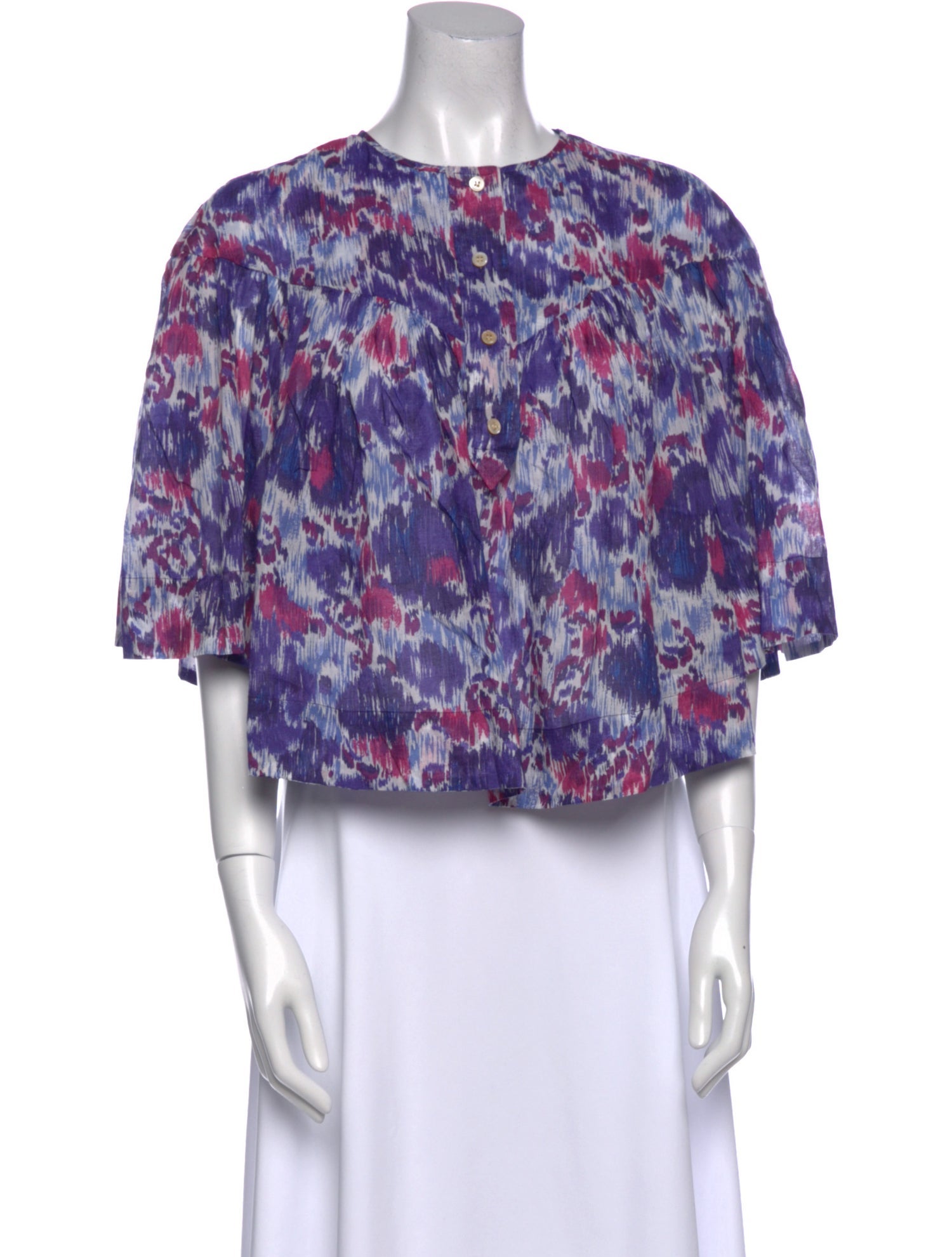 Étoile Isabel Marant Floral Print Bateau Neckline Crop Top w/ Tags