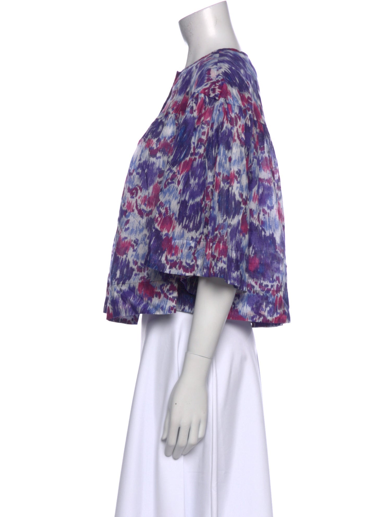 Étoile Isabel Marant Floral Print Bateau Neckline Crop Top w/ Tags