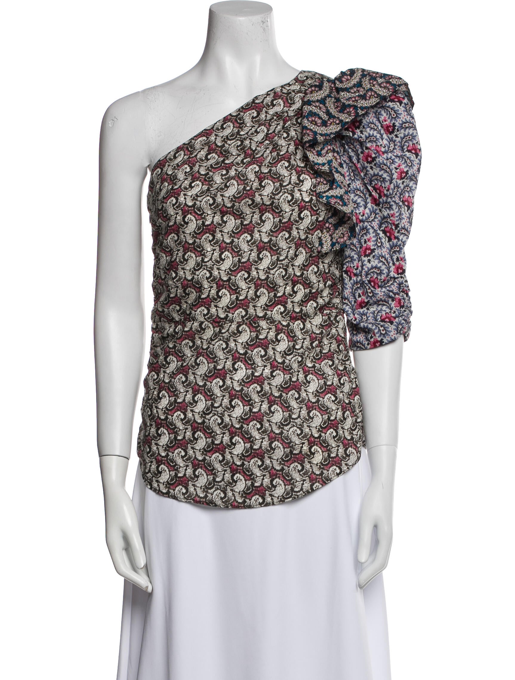 Étoile Isabel Marant Printed One-Shoulder Blouse