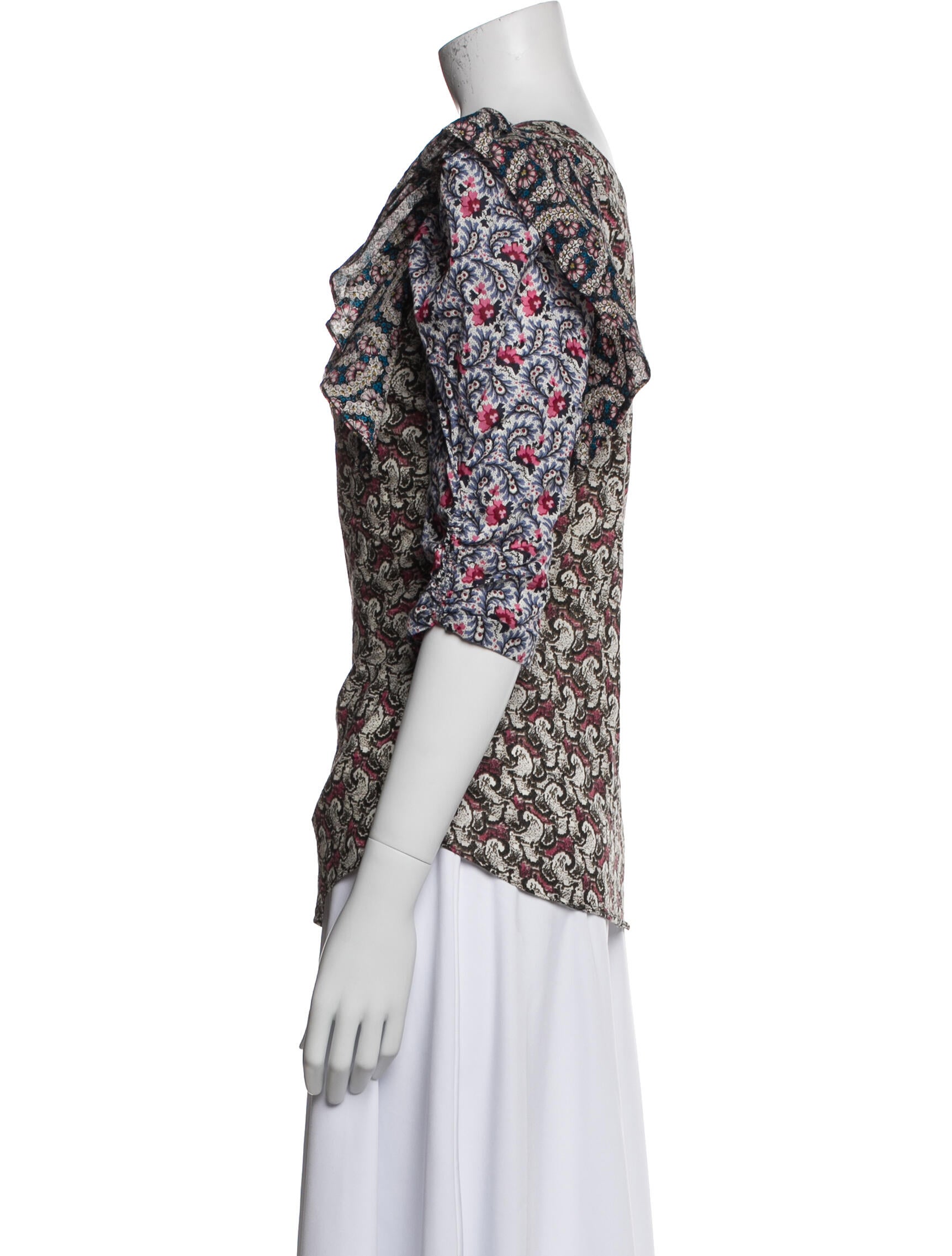 Étoile Isabel Marant Printed One-Shoulder Blouse