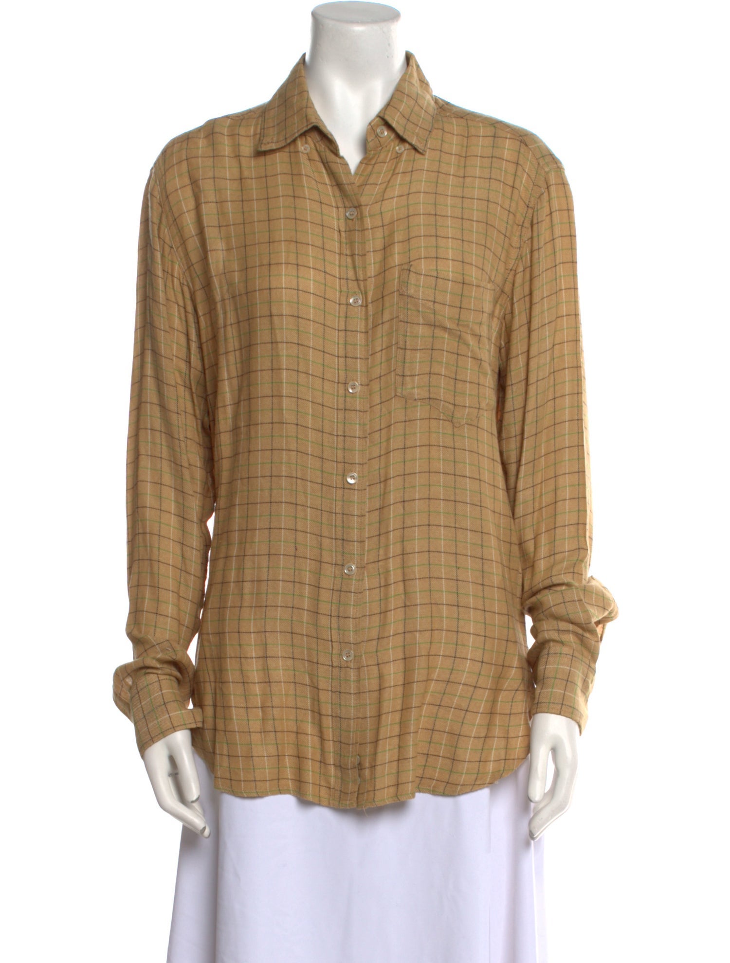 Étoile Isabel Marant Plaid Print Long Sleeve Button-Up Top