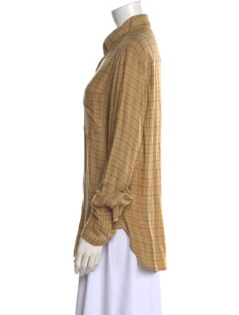 Étoile Isabel Marant Plaid Print Long Sleeve Button-Up Top