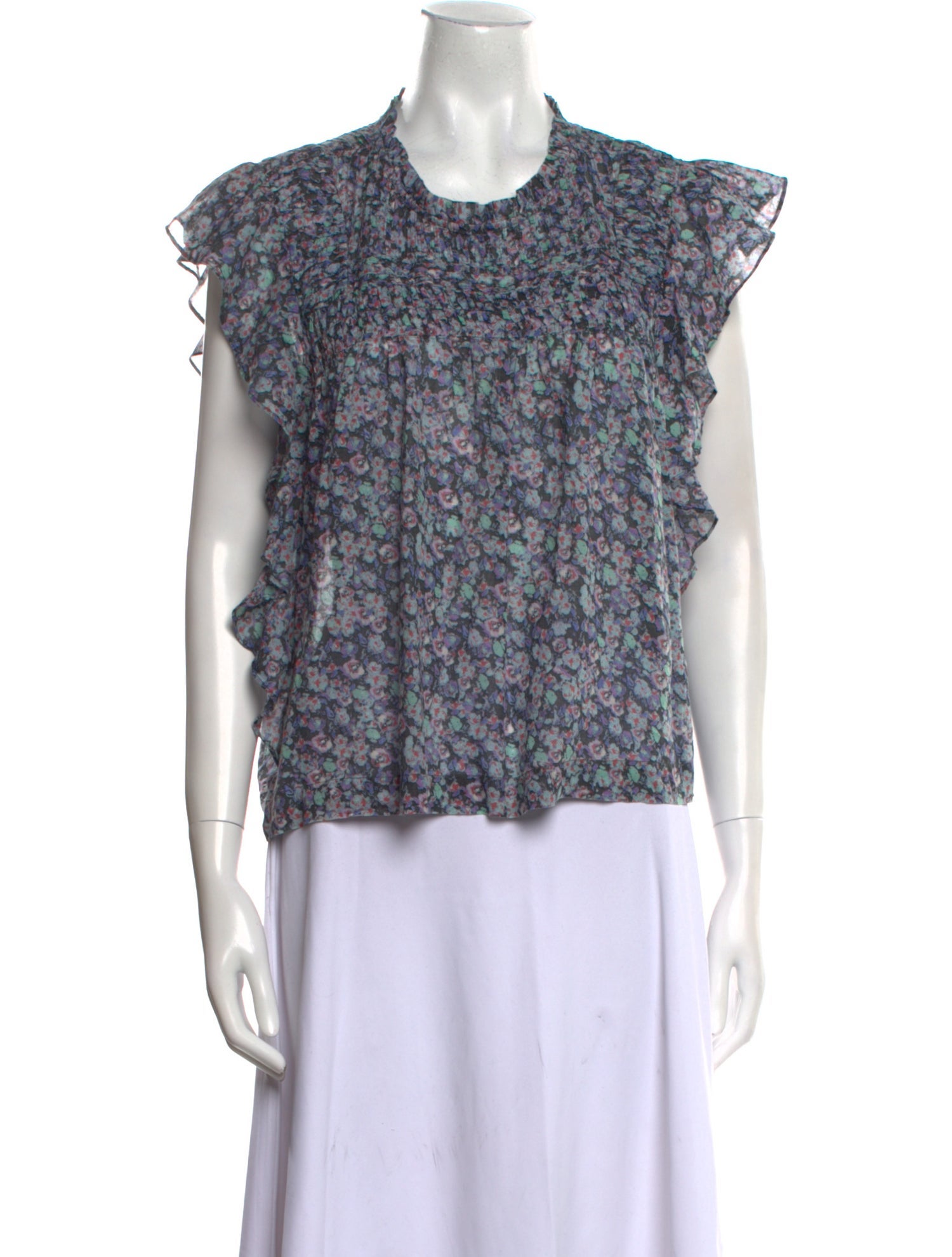 Étoile Isabel Marant Floral Print Crew Neck Blouse