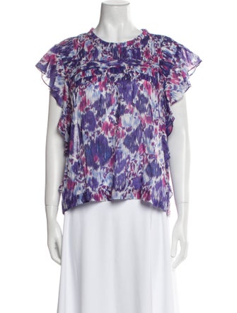 Étoile Isabel Marant Printed Scoop Neck Blouse