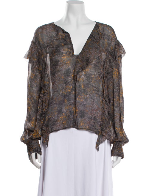 Étoile Isabel Marant Floral Print V-Neck Blouse