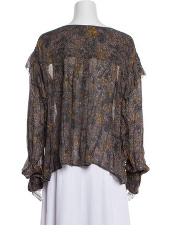 Étoile Isabel Marant Floral Print V-Neck Blouse