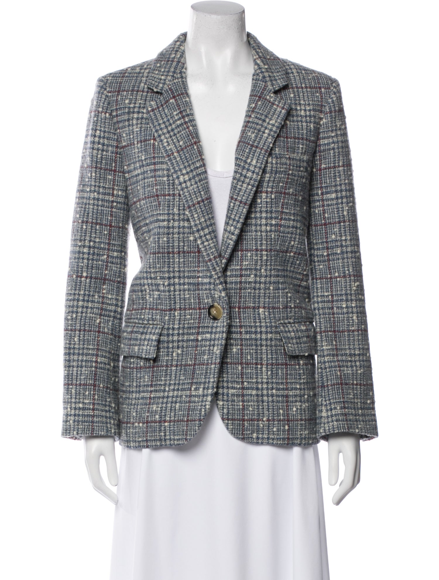 Étoile Isabel Marant Wool Plaid Print Blazer
