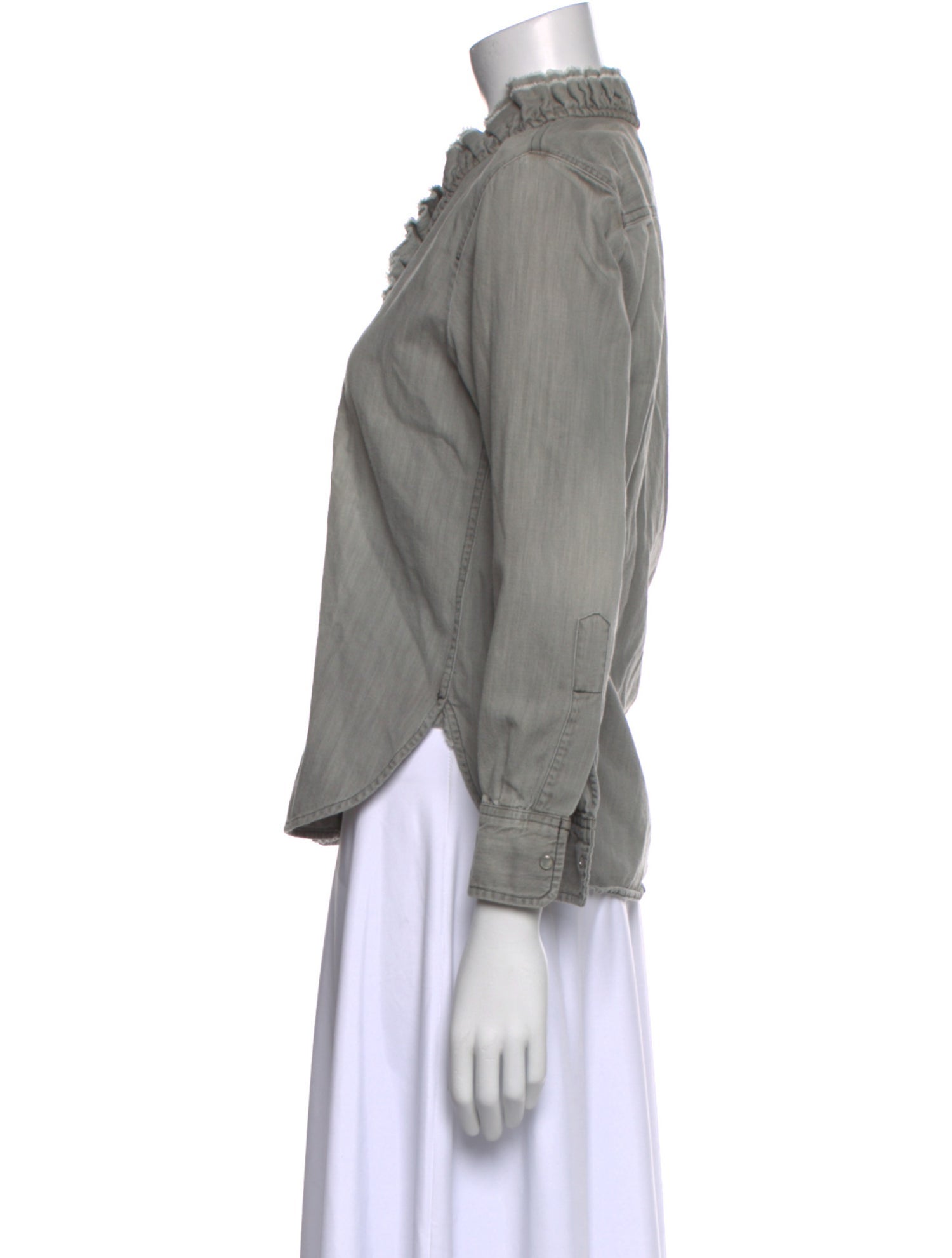 Étoile Isabel Marant Mock Neck Long Sleeve Button-Up Top