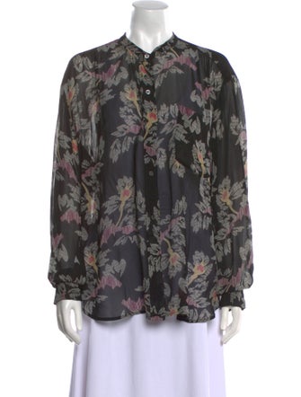 Étoile Isabel Marant Floral Print Mock Neck Blouse