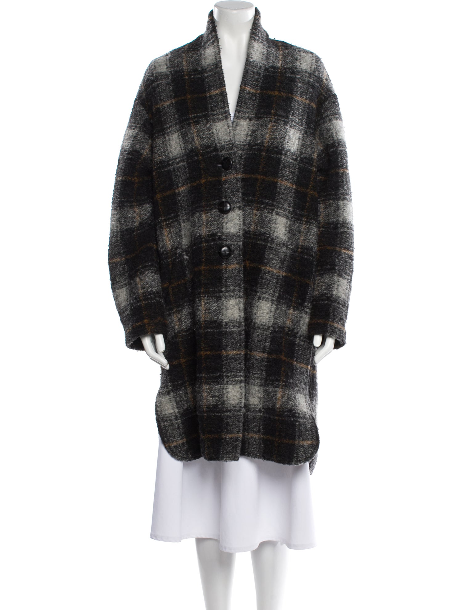 Étoile Isabel Marant Wool Plaid Print Coat