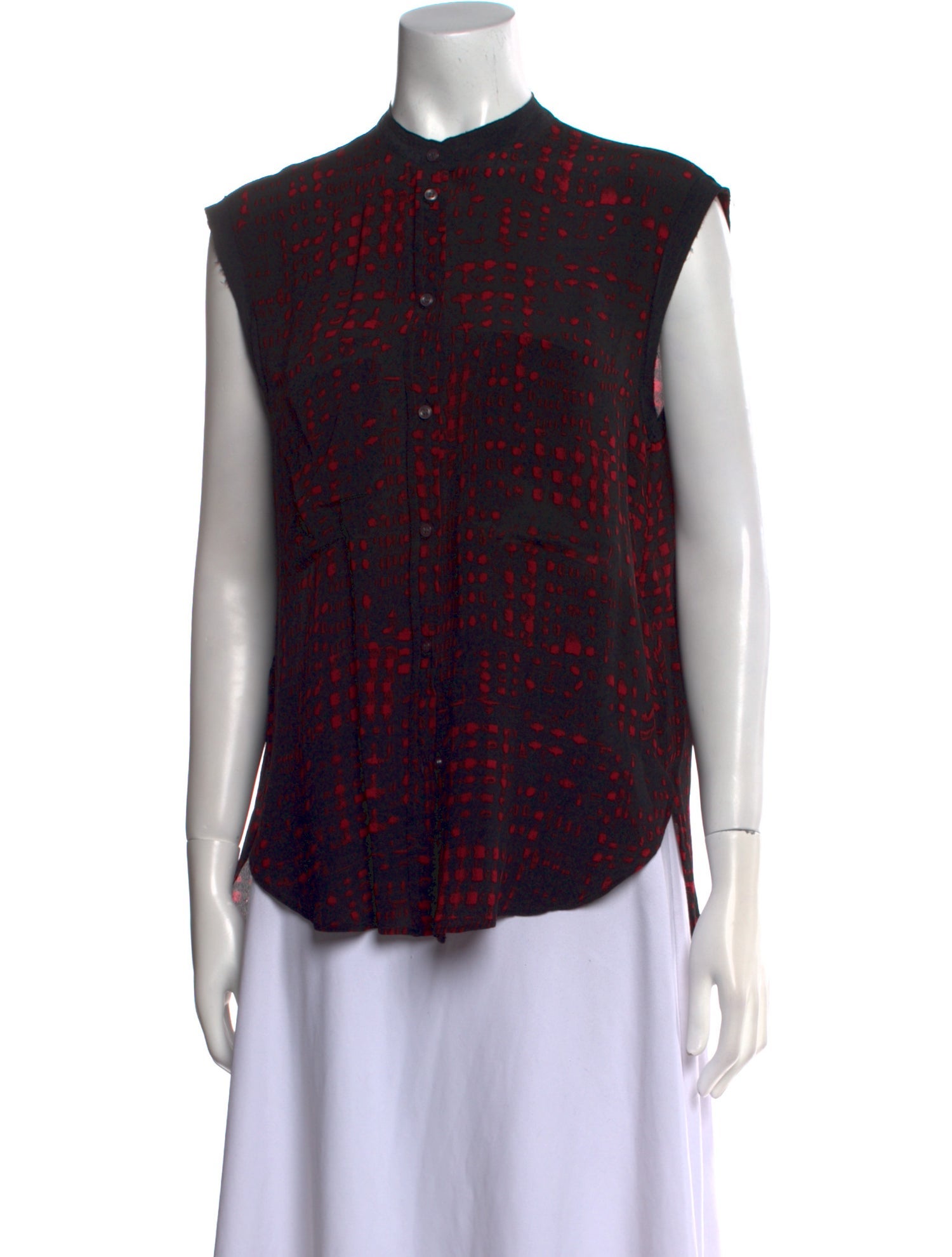 Étoile Isabel Marant Silk Plaid Print Button-Up Top