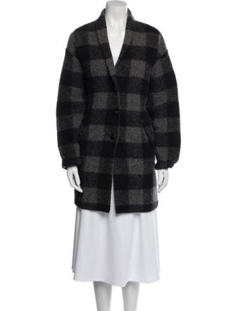Étoile Isabel Marant Wool Plaid Print Peacoat