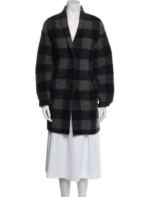 Étoile Isabel Marant Wool Plaid Print Peacoat