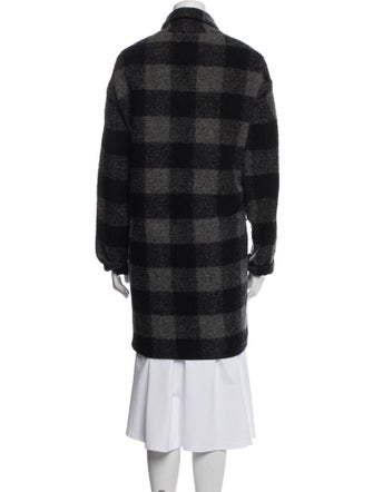 Étoile Isabel Marant Wool Plaid Print Peacoat