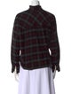Étoile Isabel Marant Plaid Print Mock Neck Button-Up Top