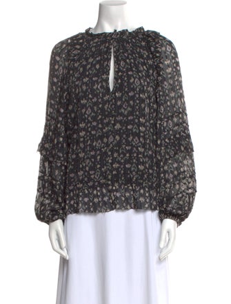 Étoile Isabel Marant Printed Mock Neck Blouse