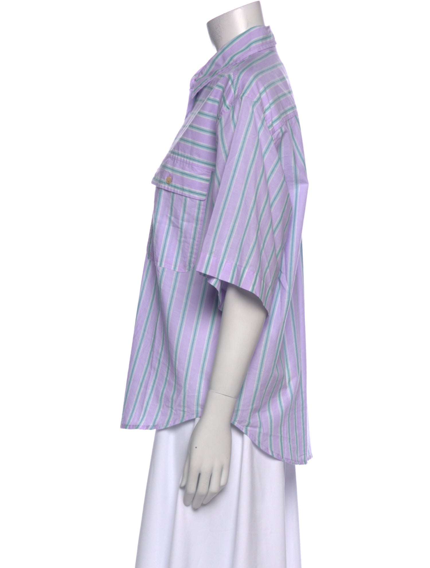 Étoile Isabel Marant Striped Three-Quarter Sleeve Button-Up Top