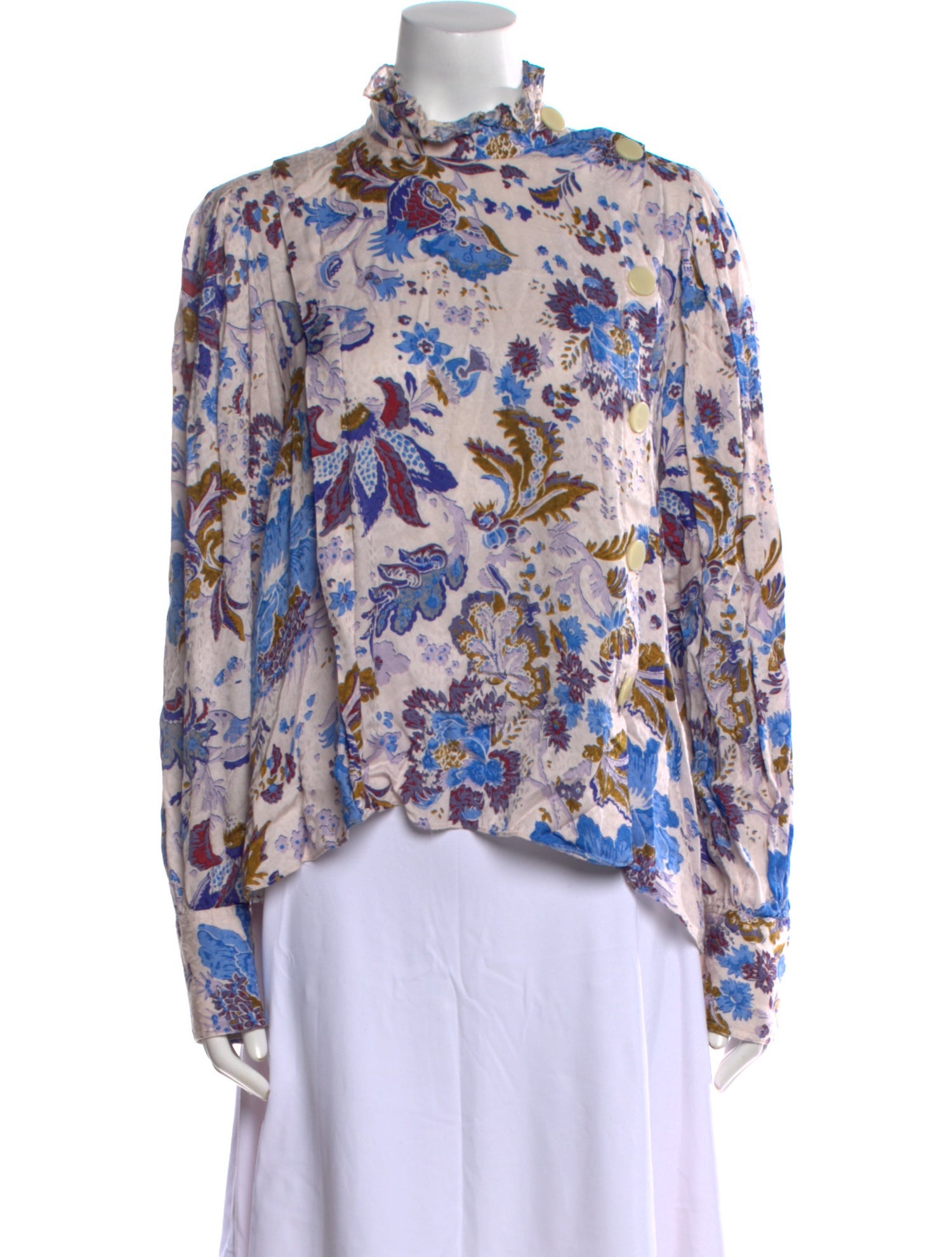 Étoile Isabel Marant Floral Print Mock Neck Blouse