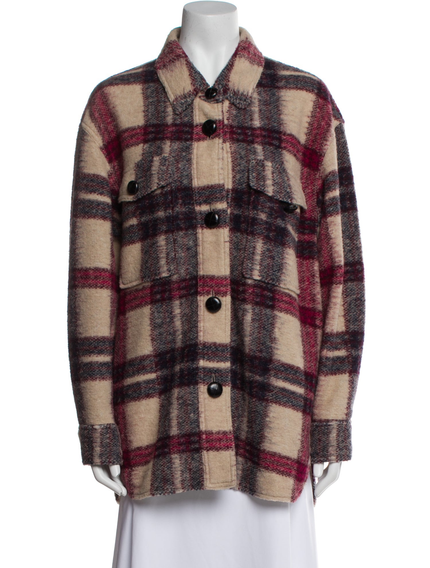 Étoile Isabel Marant Wool Plaid Print Jacket