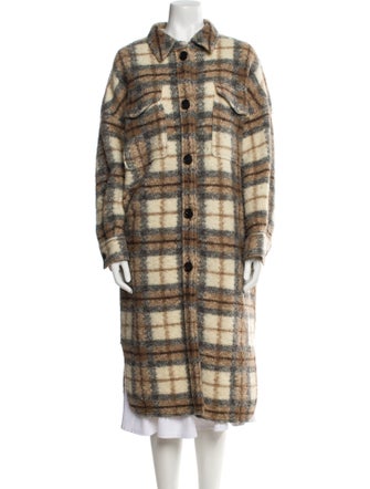 Étoile Isabel Marant Wool Plaid Print Coat