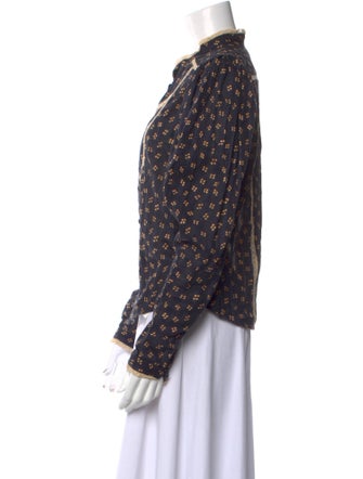 Étoile Isabel Marant Printed Mock Neck Button-Up Top