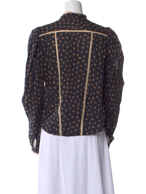 Étoile Isabel Marant Printed Mock Neck Button-Up Top