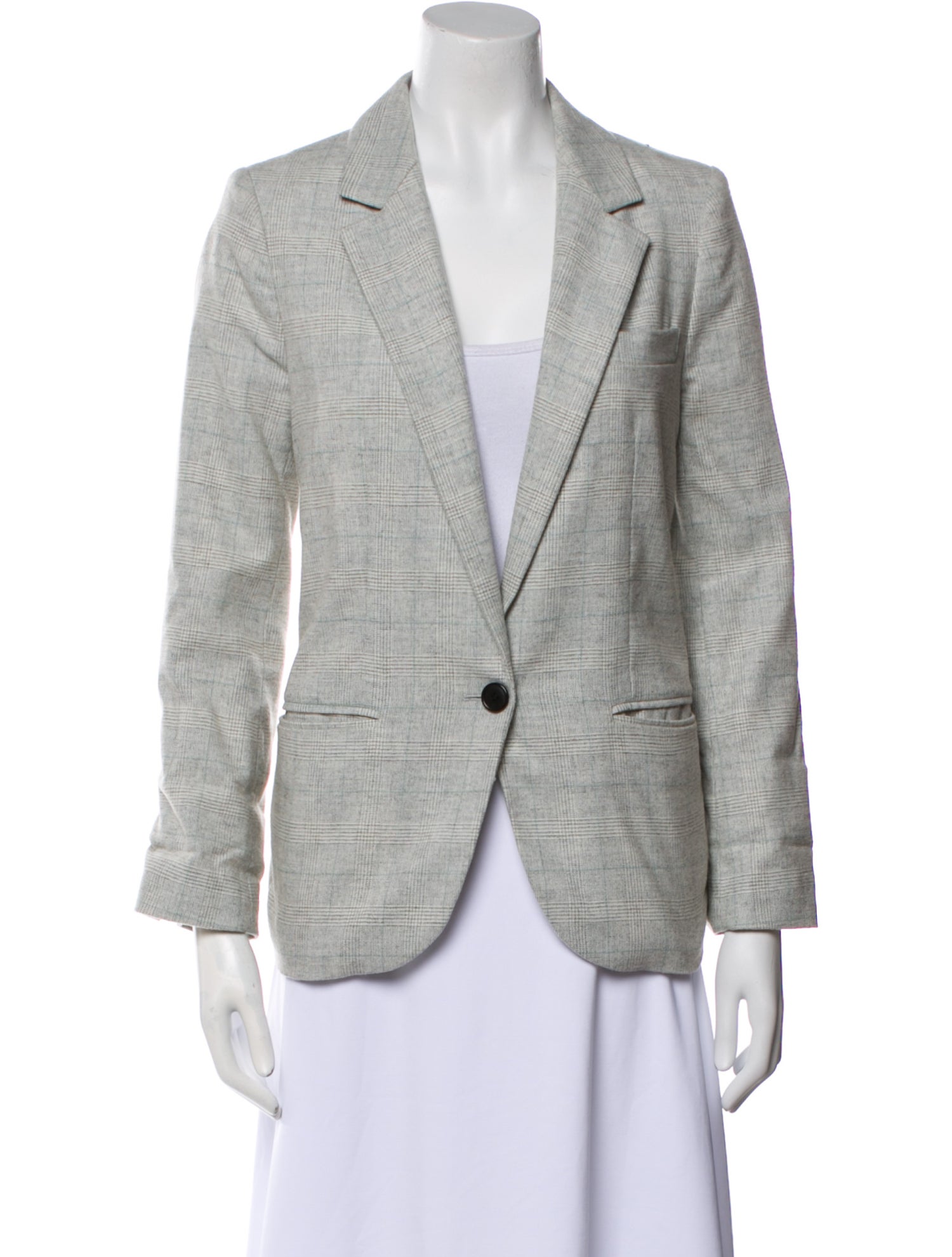 Étoile Isabel Marant Wool Plaid Print Blazer