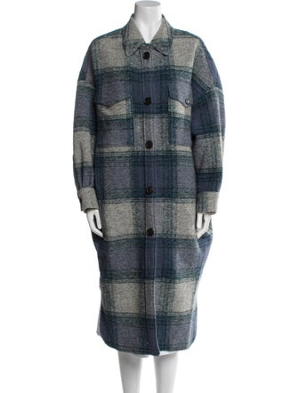 Étoile Isabel Marant Wool Plaid Print Coat