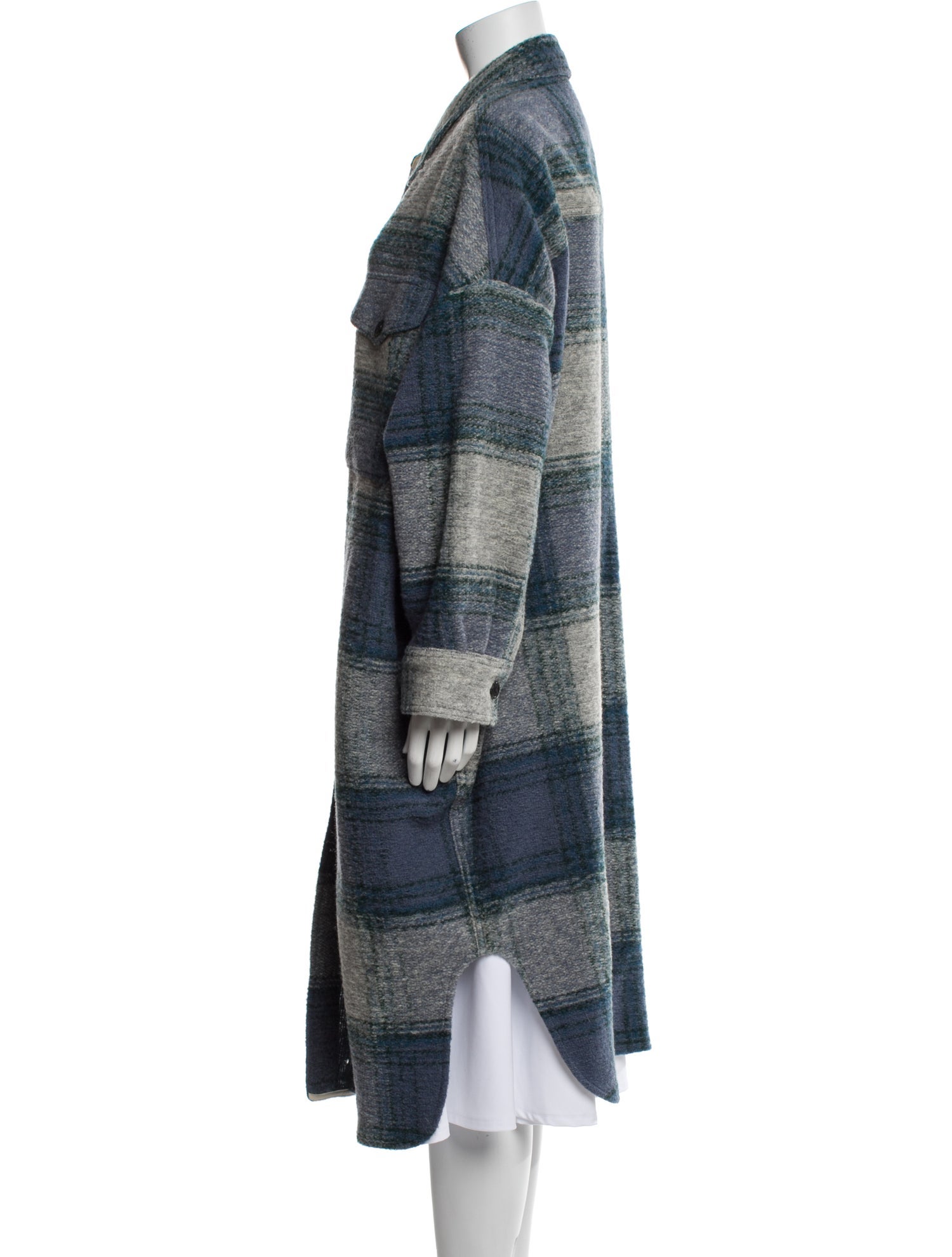 Étoile Isabel Marant Wool Plaid Print Coat