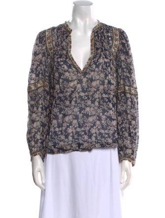 Étoile Isabel Marant Floral Print V-Neck Blouse