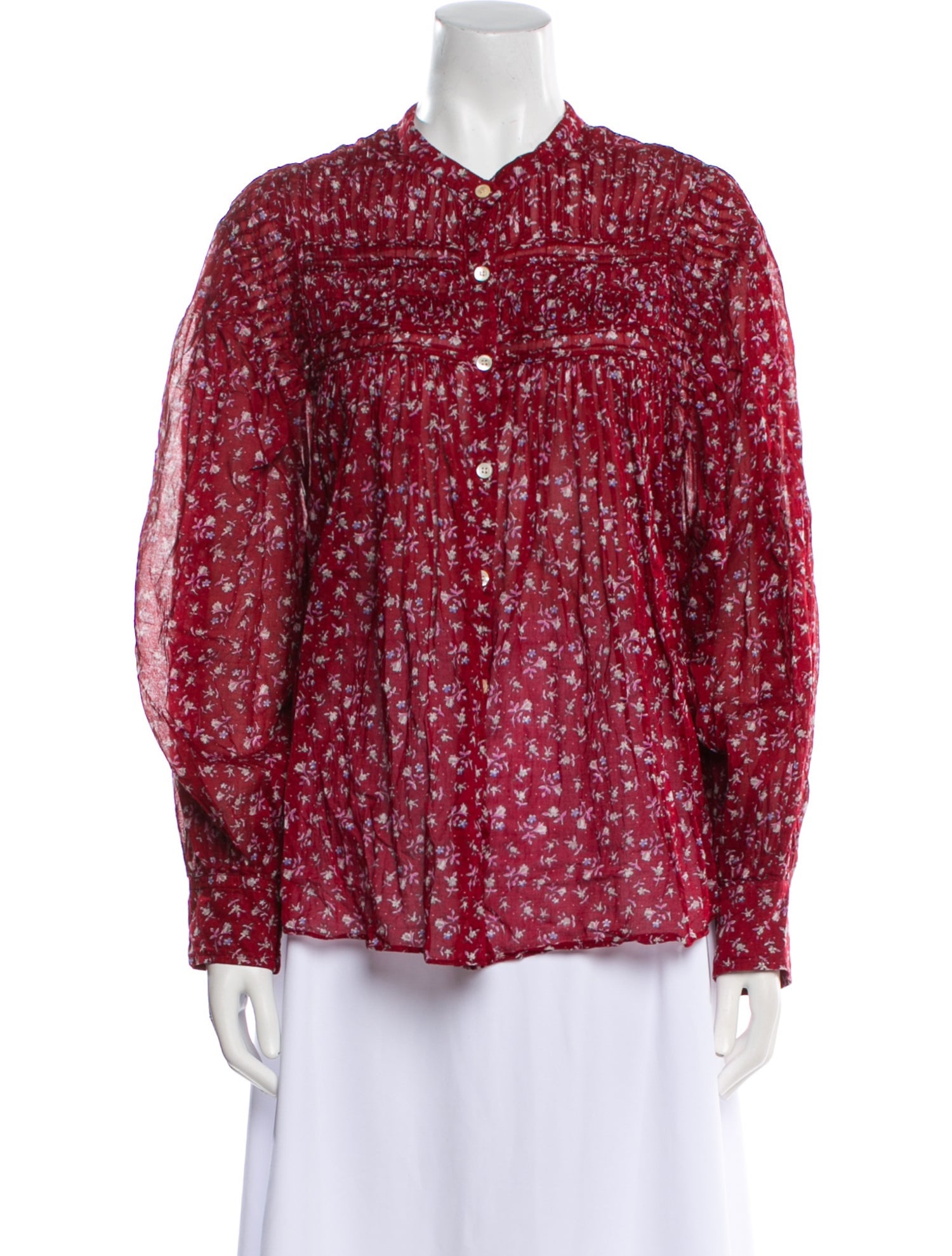 Étoile Isabel Marant Floral Print Mock Neck Blouse