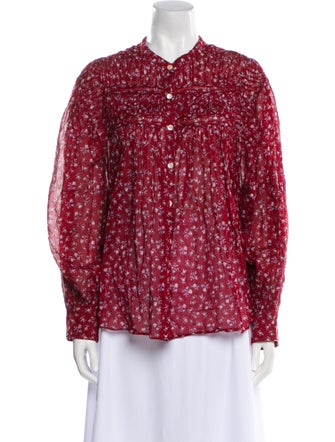 Étoile Isabel Marant Floral Print Mock Neck Blouse
