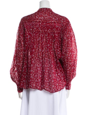 Étoile Isabel Marant Floral Print Mock Neck Blouse